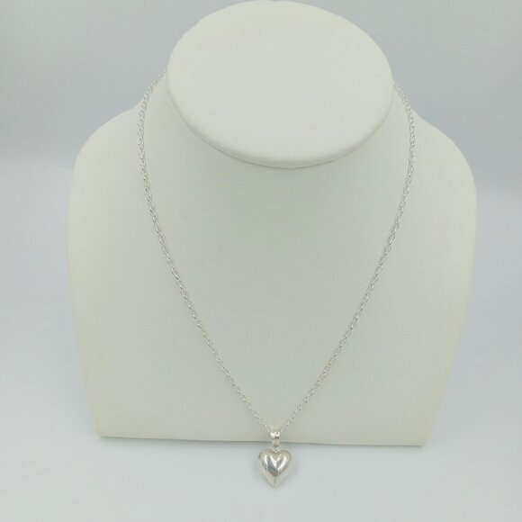 Vintage Puff Heart Charm Necklace - Picture 9 of 12